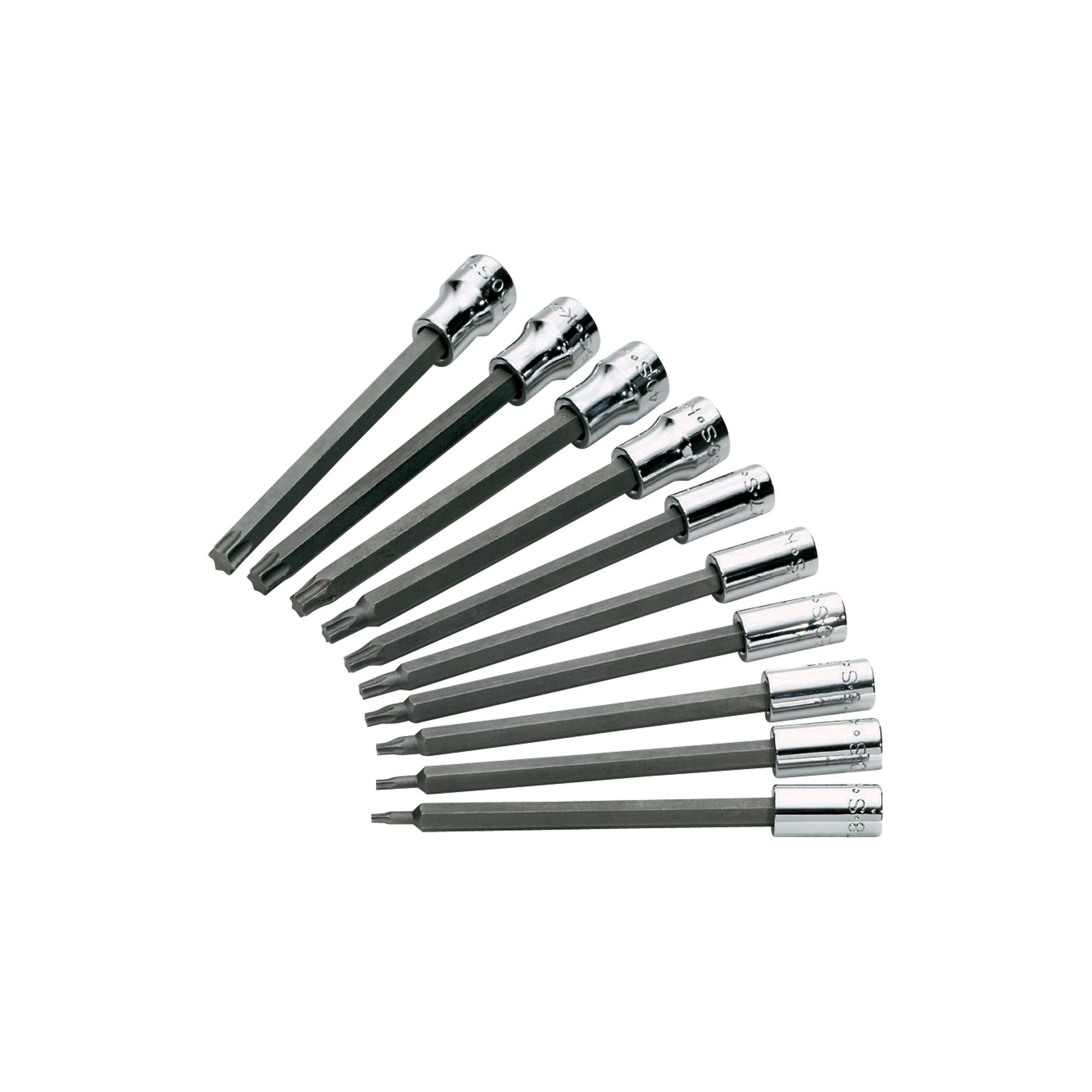SK 10-Pc. 1/4in. and 3/8in. Drive Long Torx Bit Socket Set
